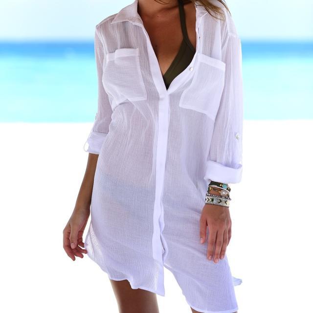 Fashionable Pure Color Loose Long-sleeved Ruffled Shirt