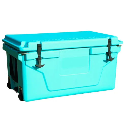 Hot Selling Blue Color 65QT Outdoor Cooler Fish Ice Chest Box Popular Camping Cooler Box