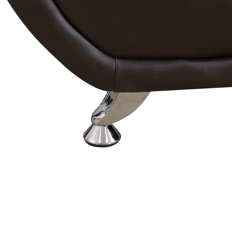 Pickup Only--Brown Breathable Leather Living Room 3-Piece Sofa Set