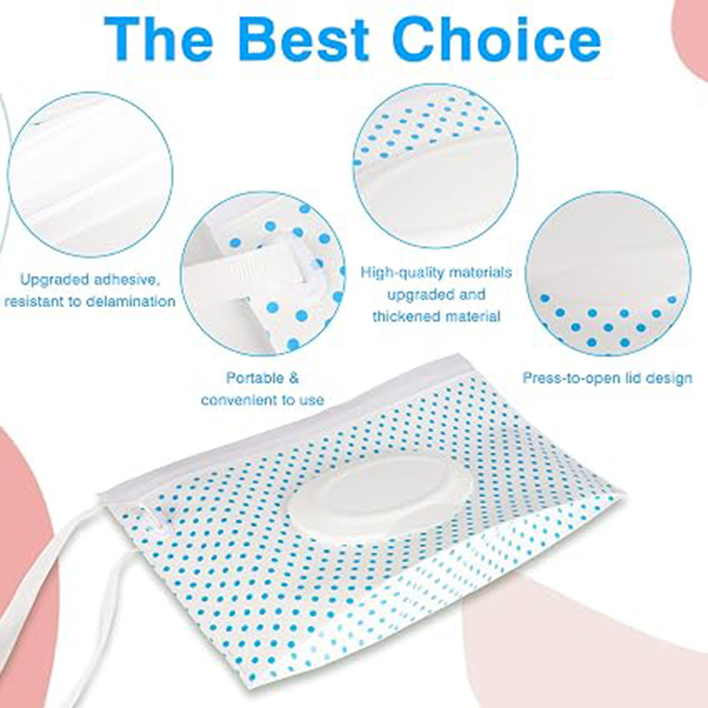 4 Packs Baby Wipes Dispenser,Portable Refillable Wipe Holder With Hanging Loop, Wet Wipes Container,Reusable Travel Baby Wipes Pouch For Indoor & Outdoor Using