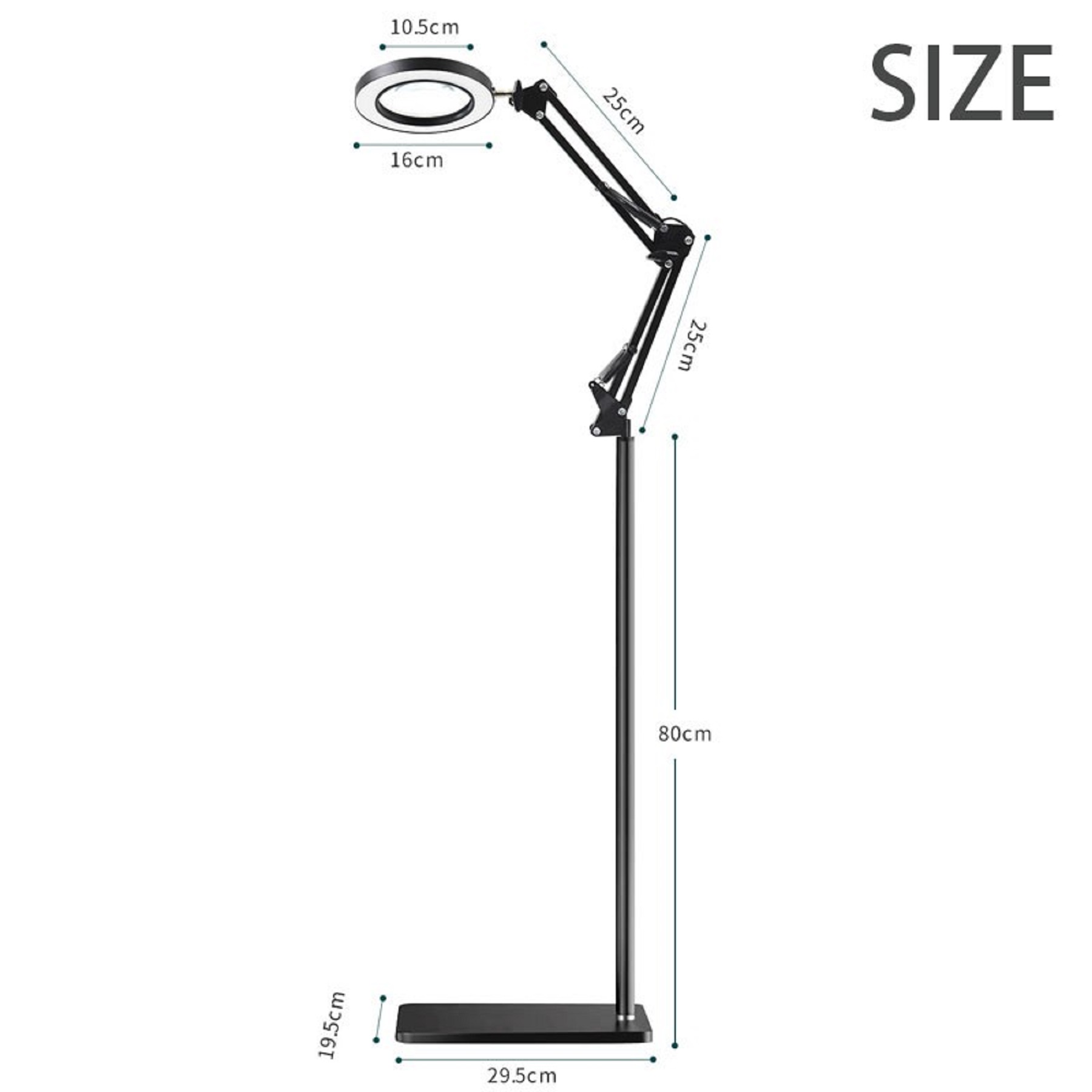LED Magnifying Glass Lamp With Light & Stand Clip-on Desk