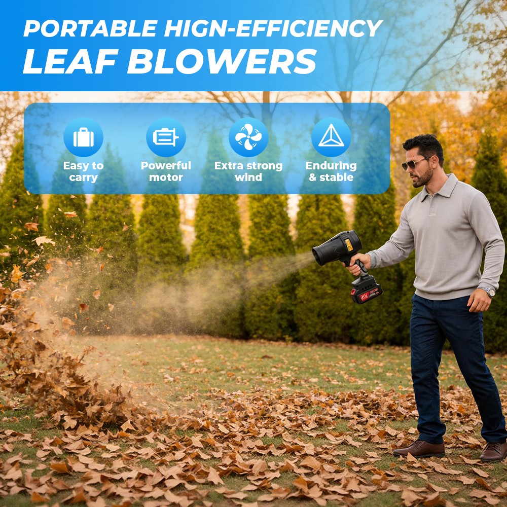 2 Battery Electric Cordless Leaf Blower Turbo Jet Dry Air Fan UK — image 4
