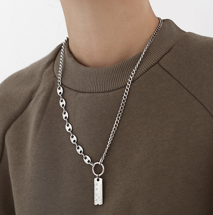 Pig Nose Stitching NecklaceAsymmetric Design