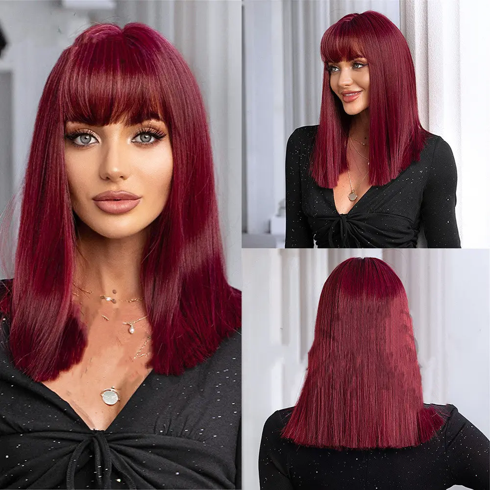 Plant Green Straight Hair