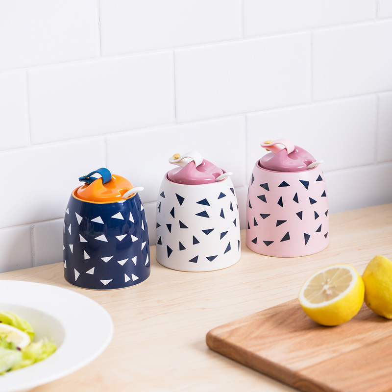 Flower Cup Design Ceramic Seasoning And Salt Box - Image 6
