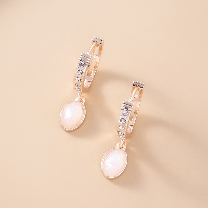 Pink Opal Stone Earrings For Women