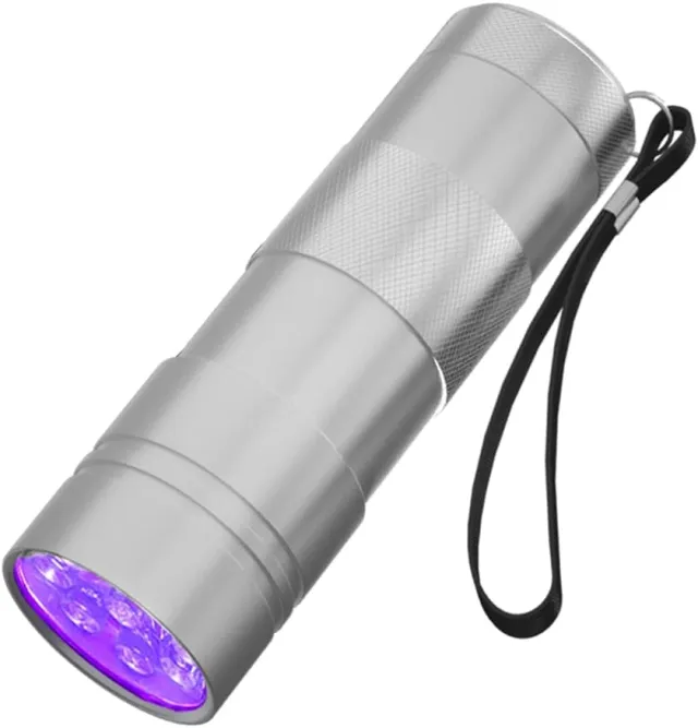 UV Flashlight LED Handheld Blacklight Flashlight Mini Light Torch Detector For Dog Pet Urine Stains Bed Bugs And Scorpions Batteries Not Included ... Silver - Shop at LoveMi
