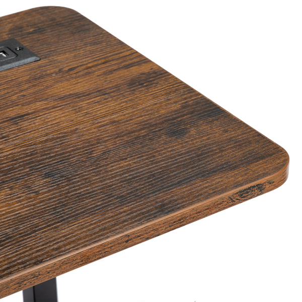 Retro Brown Adjustable Computer Desk - Image 4