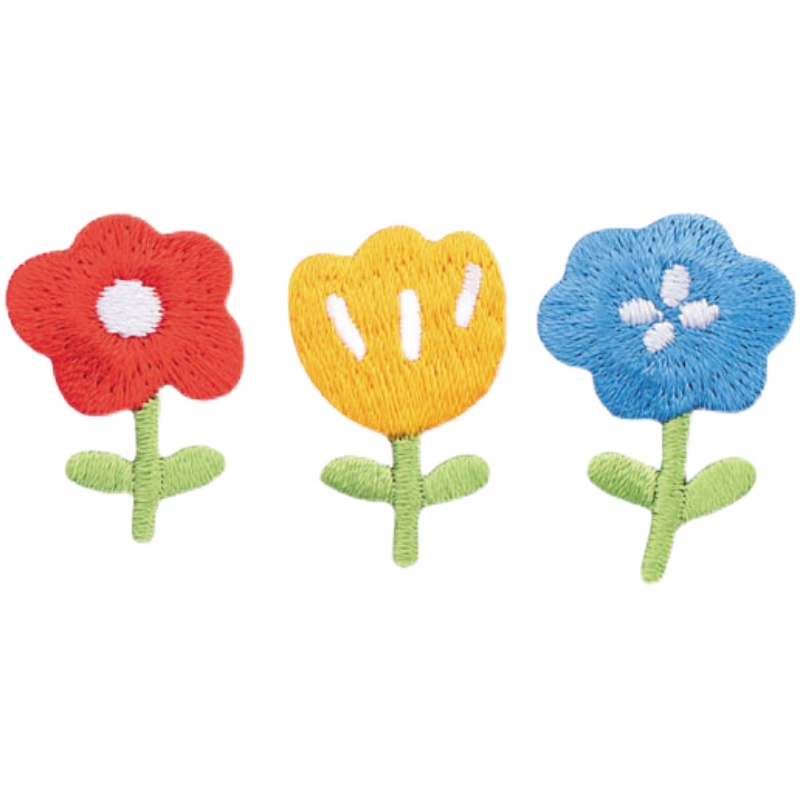 Title 2, Three Small Flowers Embroidery Patch Self-adhes...