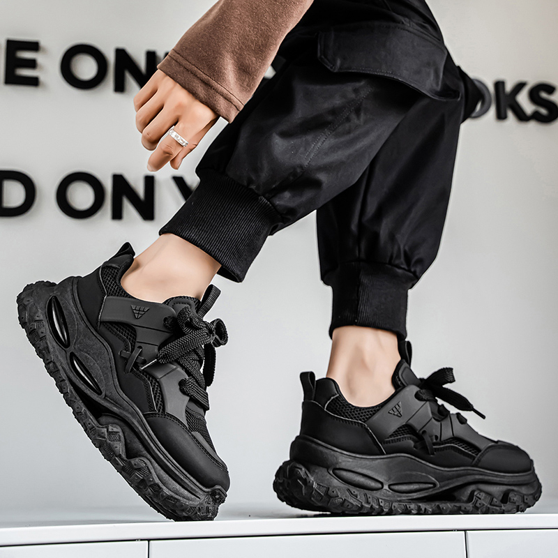 New Autumn Men's Shoes, Korean Trendy Dad Sneakers, Thick Sole Sports Shoes, Travel Shoes For Men