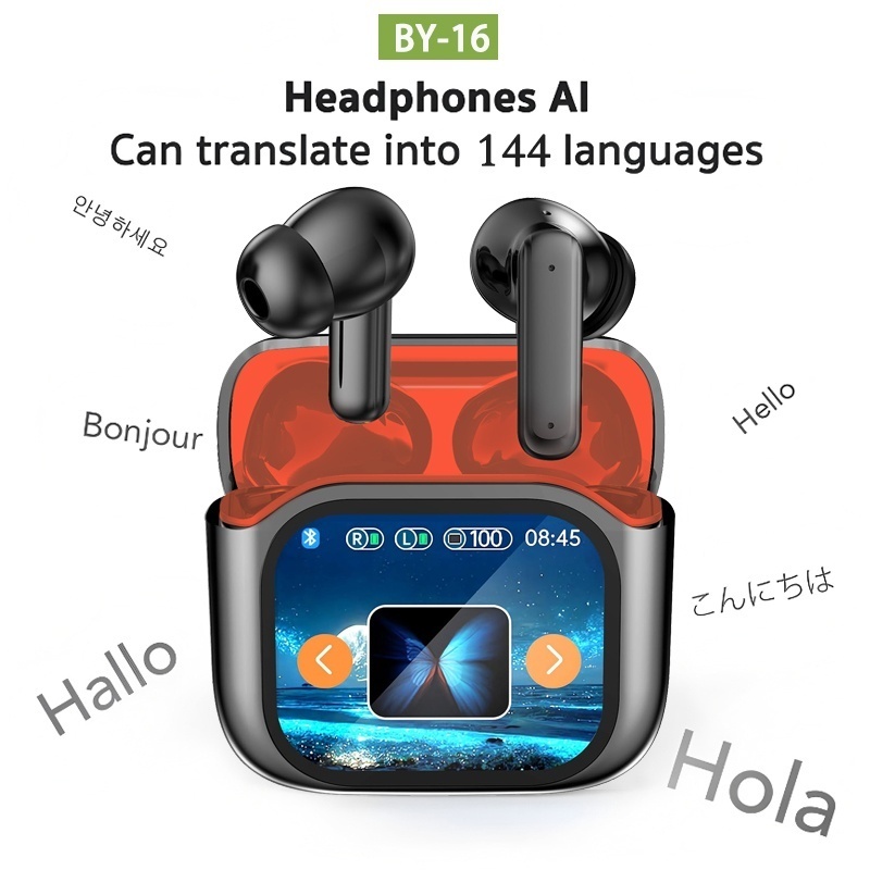 Wireless BT AI Translation Earbuds 144-Language Real-time Translation Headphones