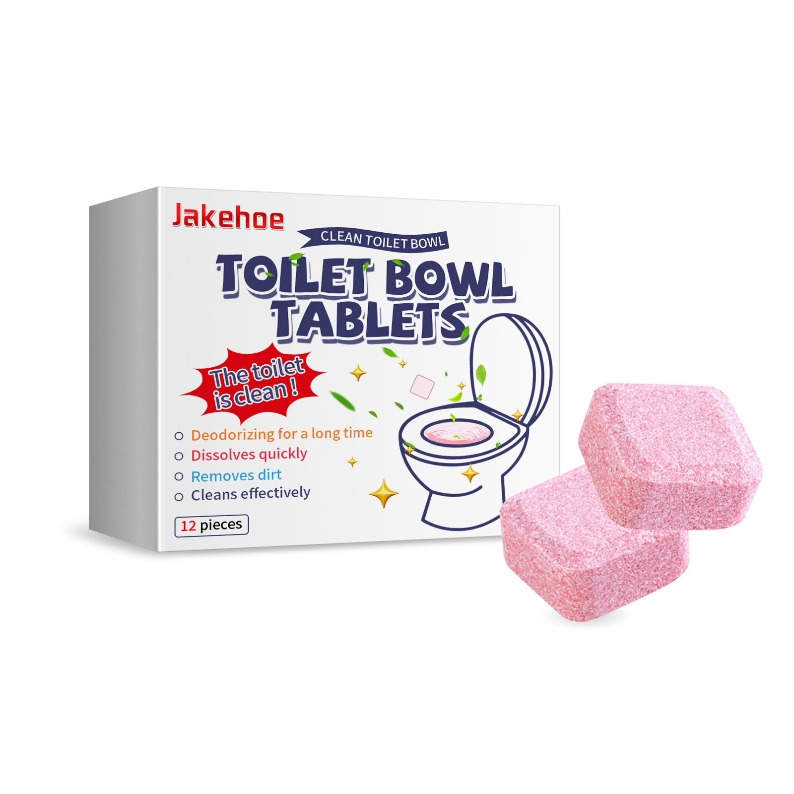 Toilet Cleaning Tablets Effervescent Toilet Bowl Cleaner Odor Remover Stain Clea