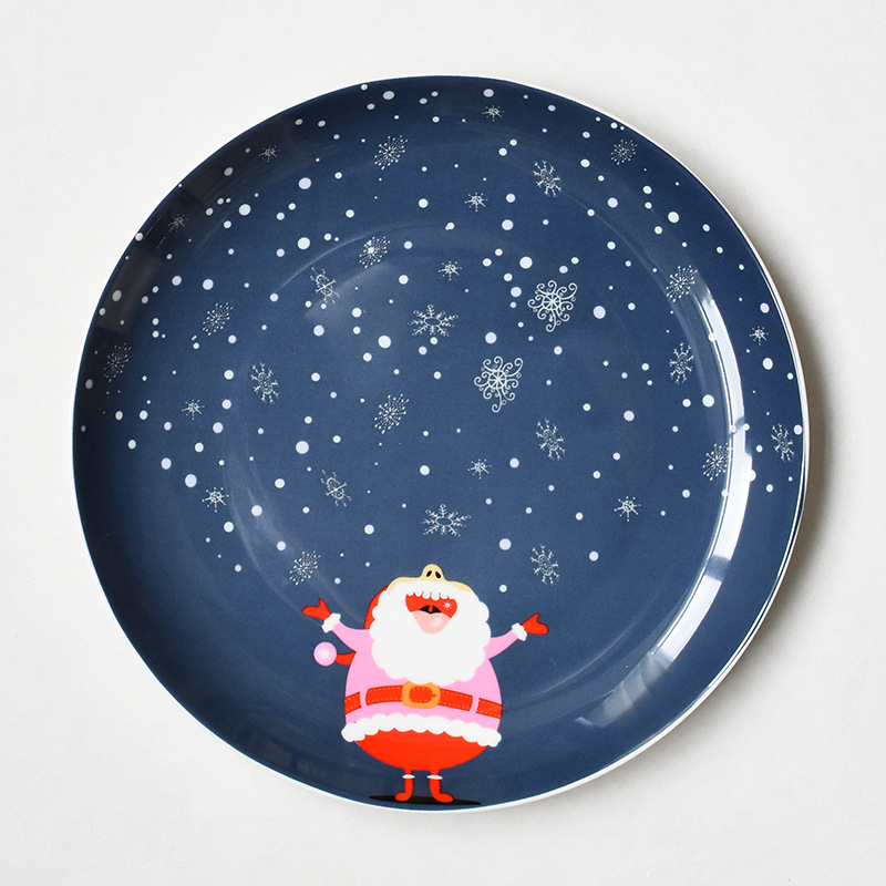 Title 5, Cartoon Hand-painted Christmas Ceramic Plate