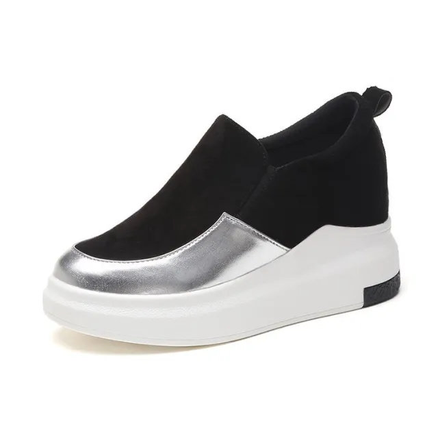 Inner increase women's shoes color matching new lazy pedal Black - Shop at LoveMi