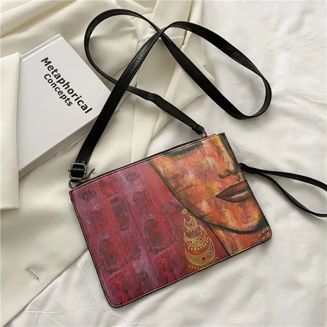 New Fashion Temperament Bag, Clutch Envelope Bag, Printed Shoulder Bag, Graffiti Stitching Diagonal Bag - Shop at LoveMi