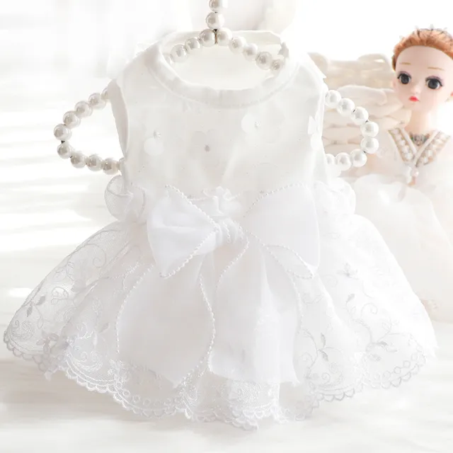 Dog Clothes Thin Princess Skirt Flower Fluffy White - Shop at LoveMi
