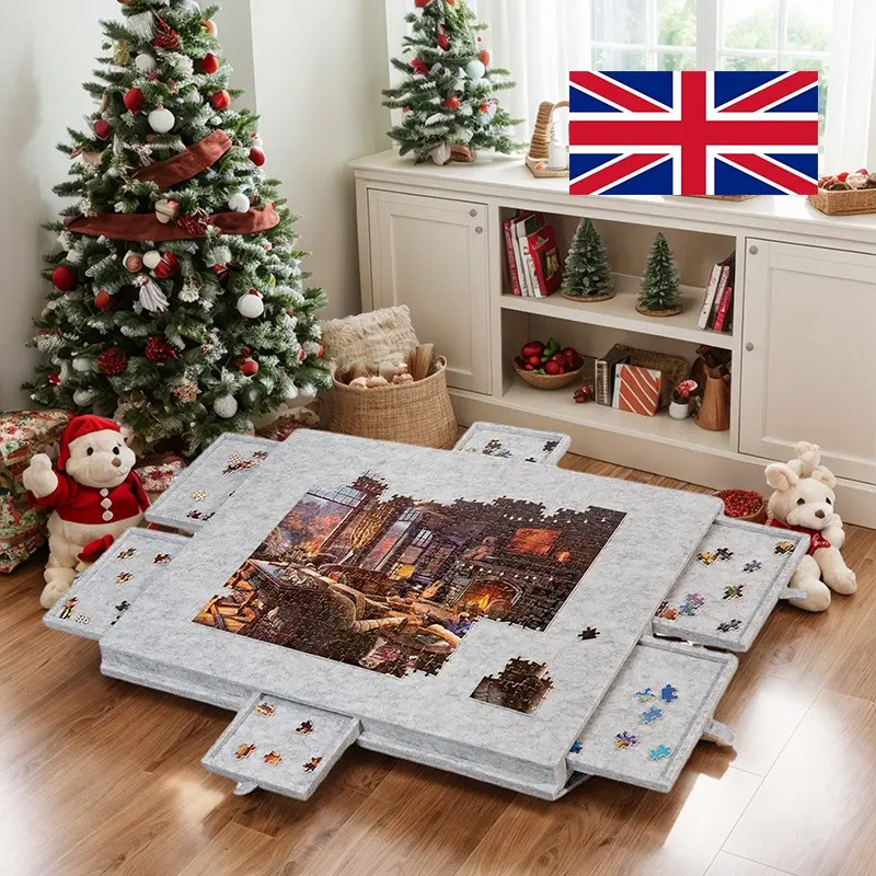 Felt Jigsaw Puzzle Board Portable Storage-Table W