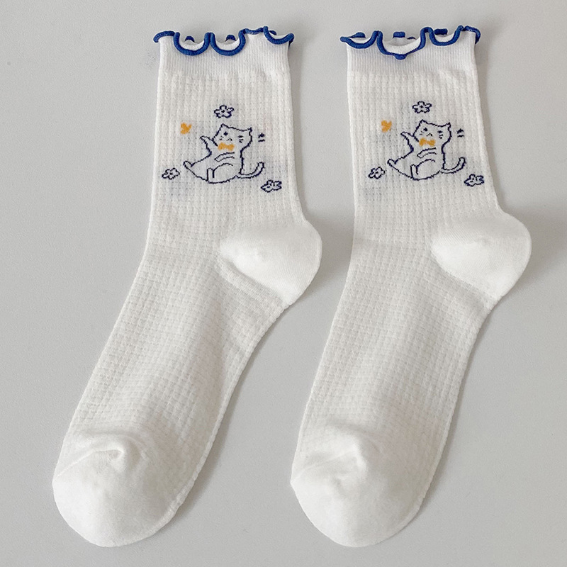 Title 5, Mesh Tube Socks White Cute Japanese Style