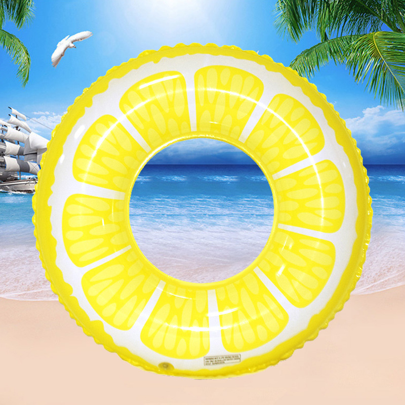 Title 6, PVC Inflatable Watermelon Orange Fruit Swim Ring