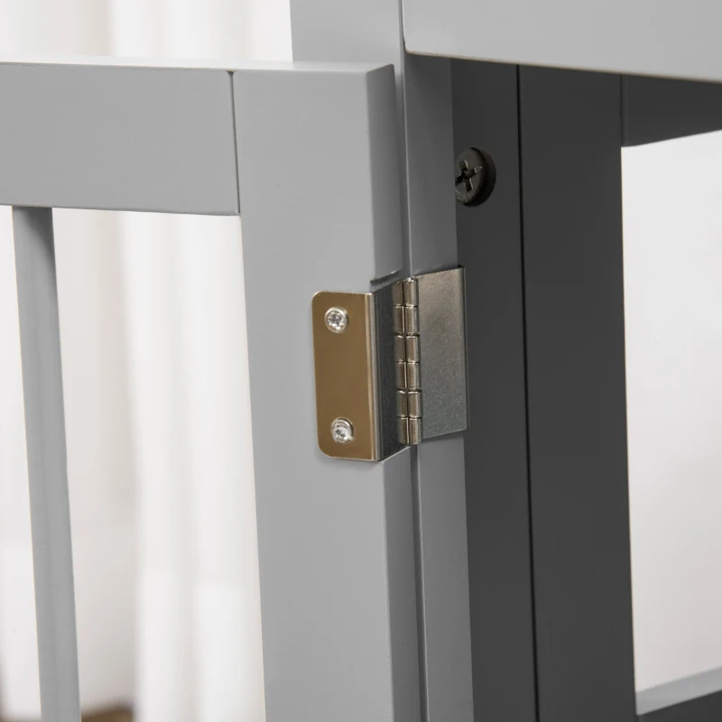 PawHut Wooden Dog Crate End Table, Dog Crate Furniture With Triple Doors, Puppy Crate For Small Dogs Indoor Use, Dark Gray