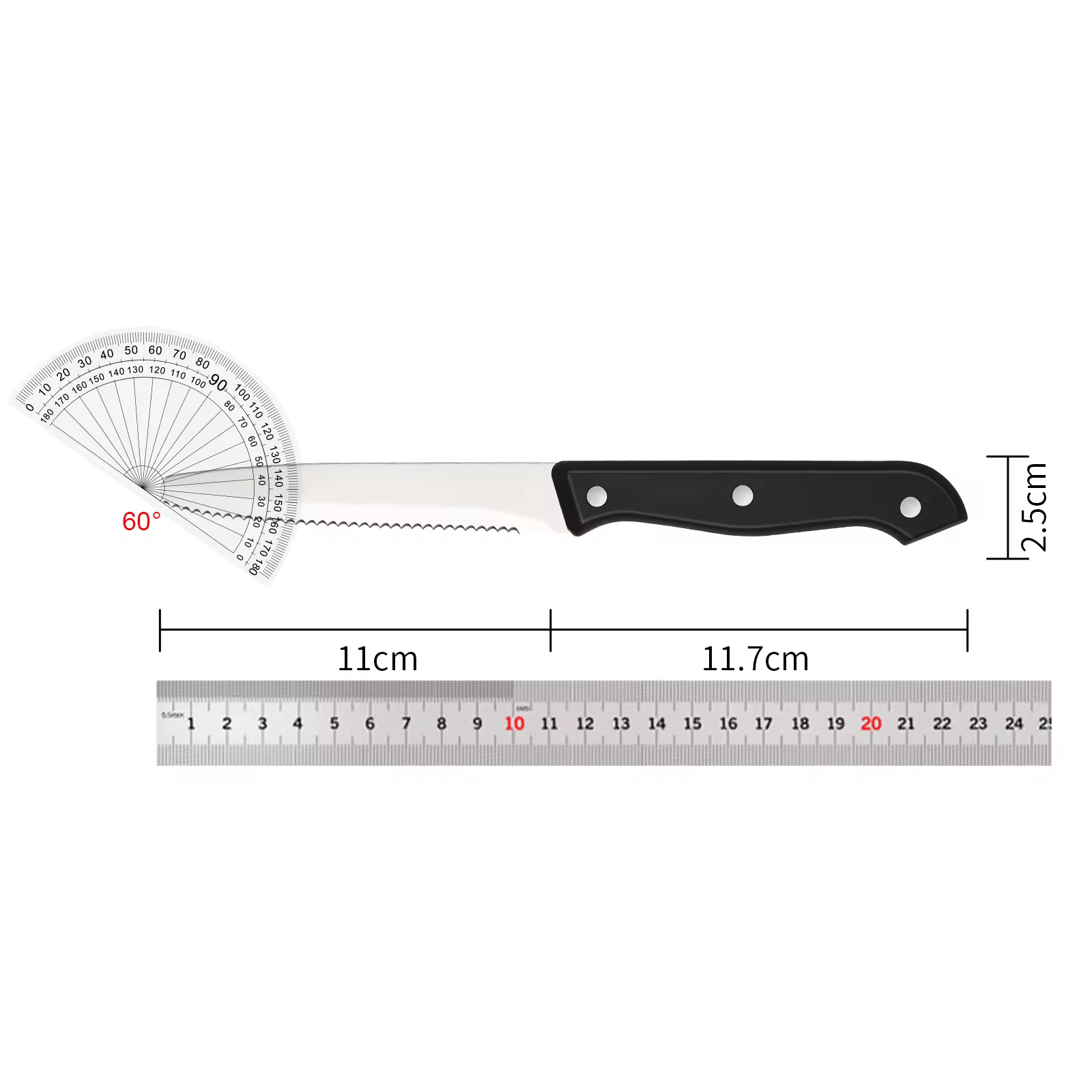 12-piece Kitchen Knife And Accessory Set With High-carbon Stainless Steel Blades, Including Meat And Steak Knives, With ABS Handles 3