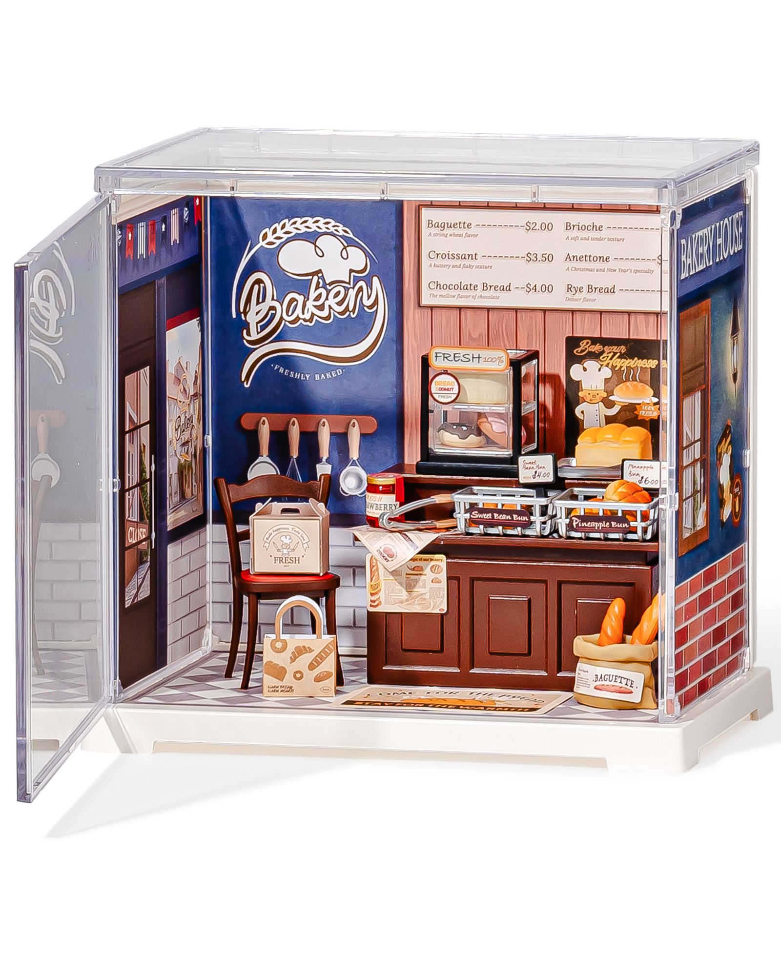 Rolife Super Creative DIY Plastic Mini House Set - 3D Puzzle With Dust Cover, Compatible With Mini Figures, Multiple Themes Available, Home Decor, Teen And Adult Gift