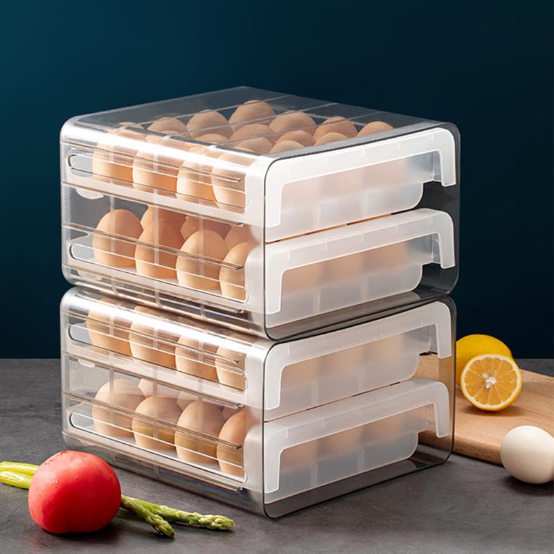 Title 6, Double-layer Drawer Storage Box Transparent Egg...