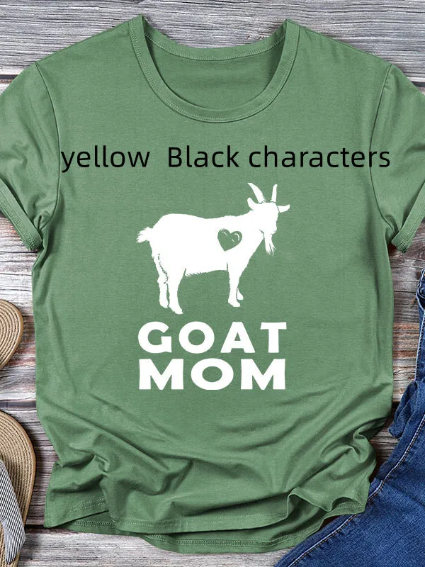 European And American New Short sleeved Printed T shirt Yellow Black Characters - Shop at LoveMi