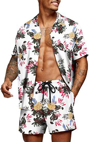 Hawaiian Youth Floral Print Casual Shirt Set