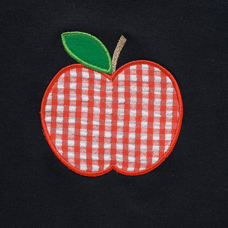 Toddler Baby Boy Back To School Outfit Summer Applique T-Shirt & Red Gingham Shorts Set — view 6