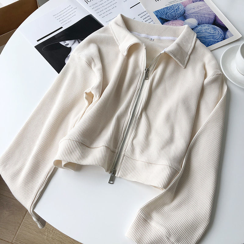 Loose Design Double Zipper Top Casual Cardigan Trend