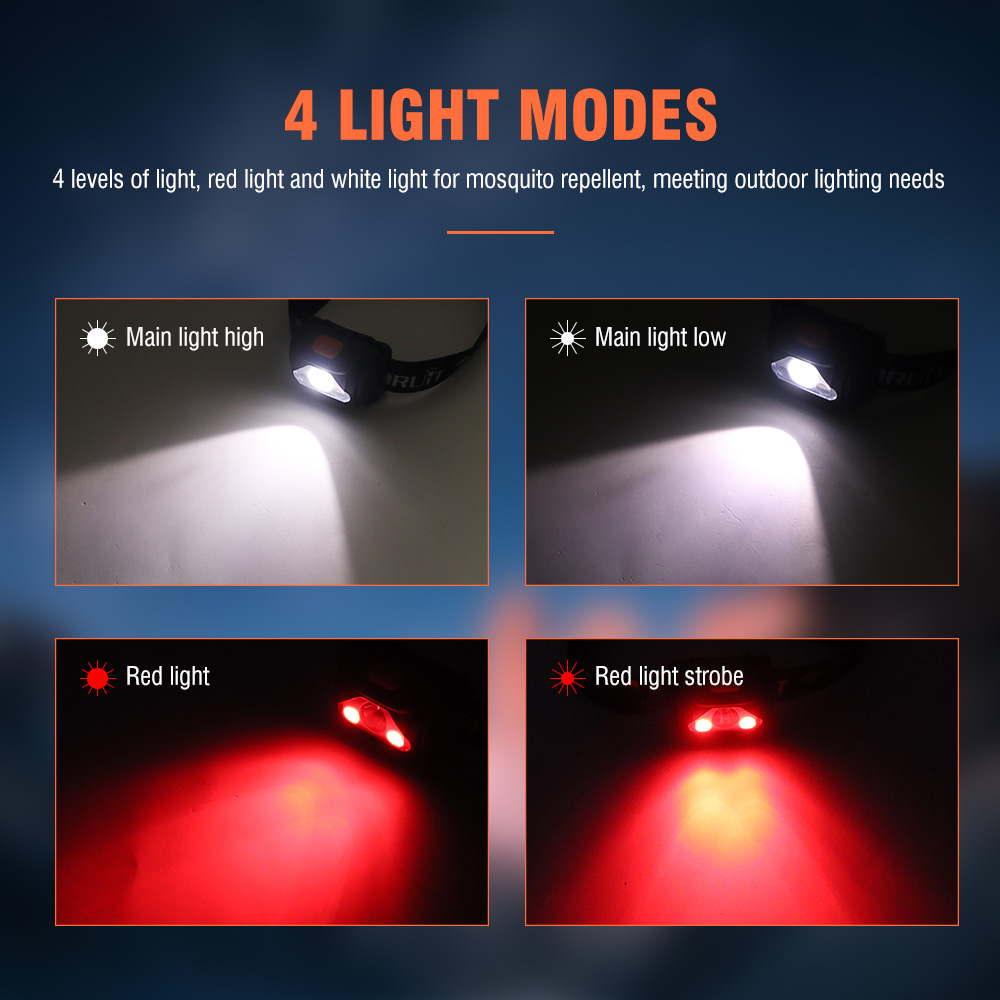 LED Head Torch Headlamp Lamp RedWhite Light Headlight Camping Flashlight — image 7