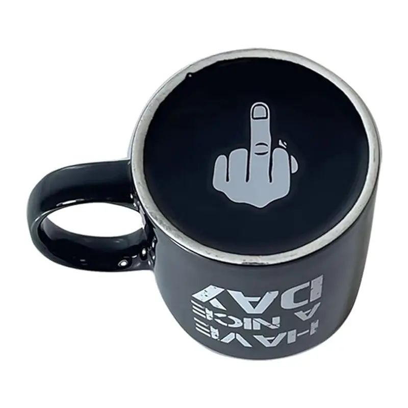 Middle Finger Coffee Cup With 3D Funny Middle Finger Inside Up Yours Mug Gag Gifts For Family For Best April Fool's Day, Valentine's Day