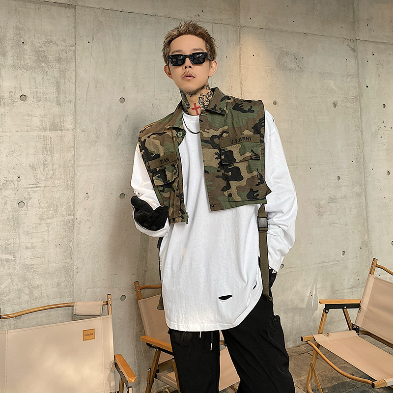 Camouflage Work Vest Men And Women Early Autumn Functional Tactical Thin Retro