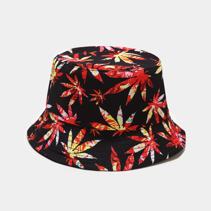 European And American Ins New Plant Print Pattern Fisherman Hat Women