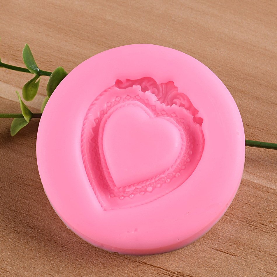 Fondant Cake Silicone Mold New Love Small Frame Ancient Frame Copper Mirror Fondant Decoration Chocolate Mold