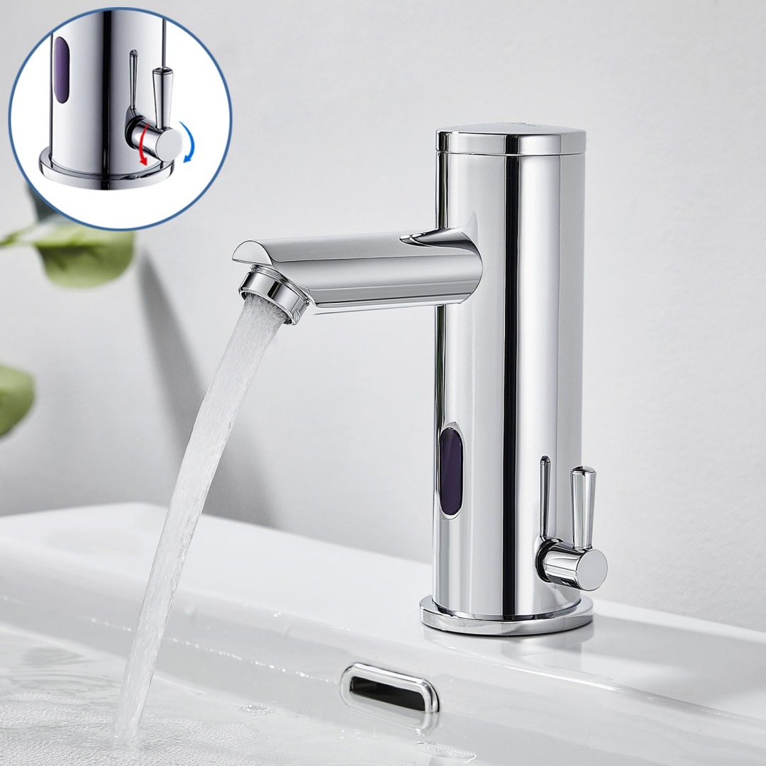 Electronic Infrared Basin Mixer, Hot And Cold Water Automatic Faucet, Chrome Brass, Automatic Bathroom Sink Faucet 2
