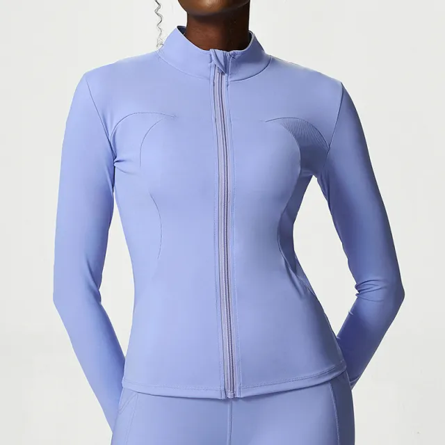 Yoga Sports Jacket Women's Zipper Fitness Wear Blue - Shop at LoveMi