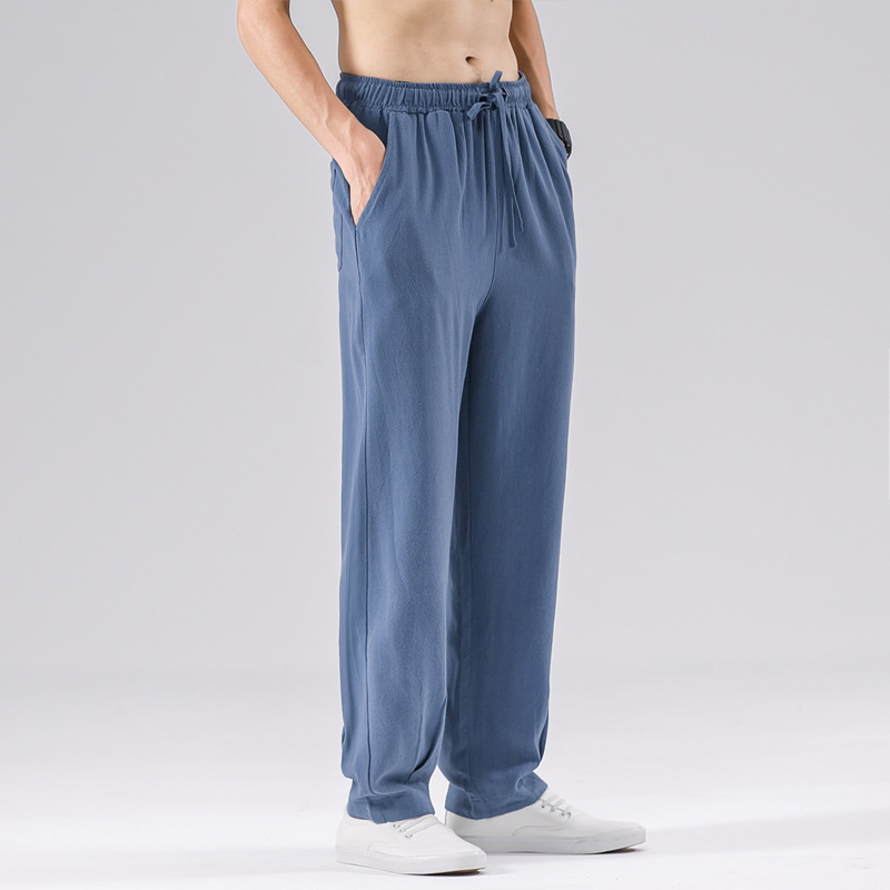 Men's Cotton And Linen Loose Straight-leg Casual Pants