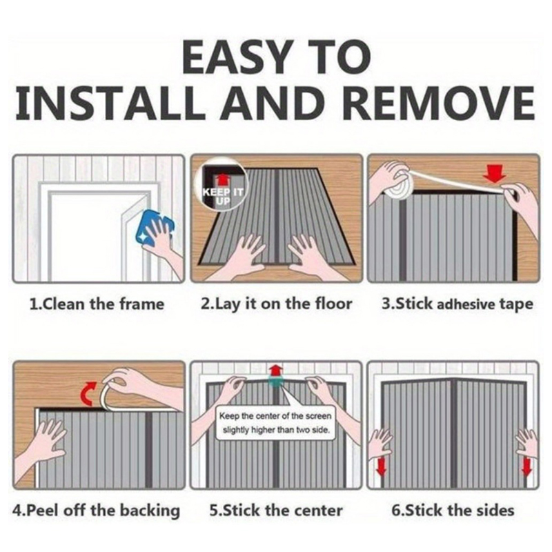 Magnetic Mosquito-proof Screen Door, Breathable And Insect-resistant, Easy To Install Without Drilling, Magnetic And Quiet, Suitable For Kitchen Doors, Bedroom