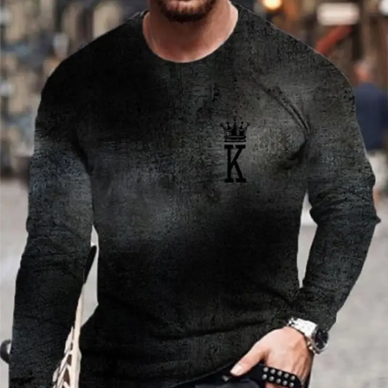Men's Fashion Digital Printing Long Sleeve