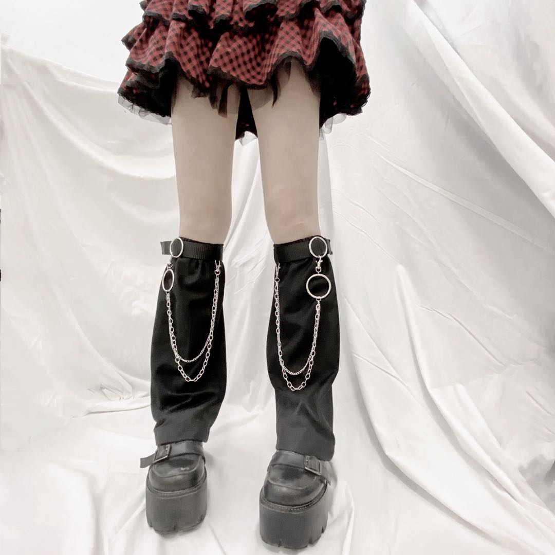 Harajuku Millennium Punk Original Double Ring Chain Socks