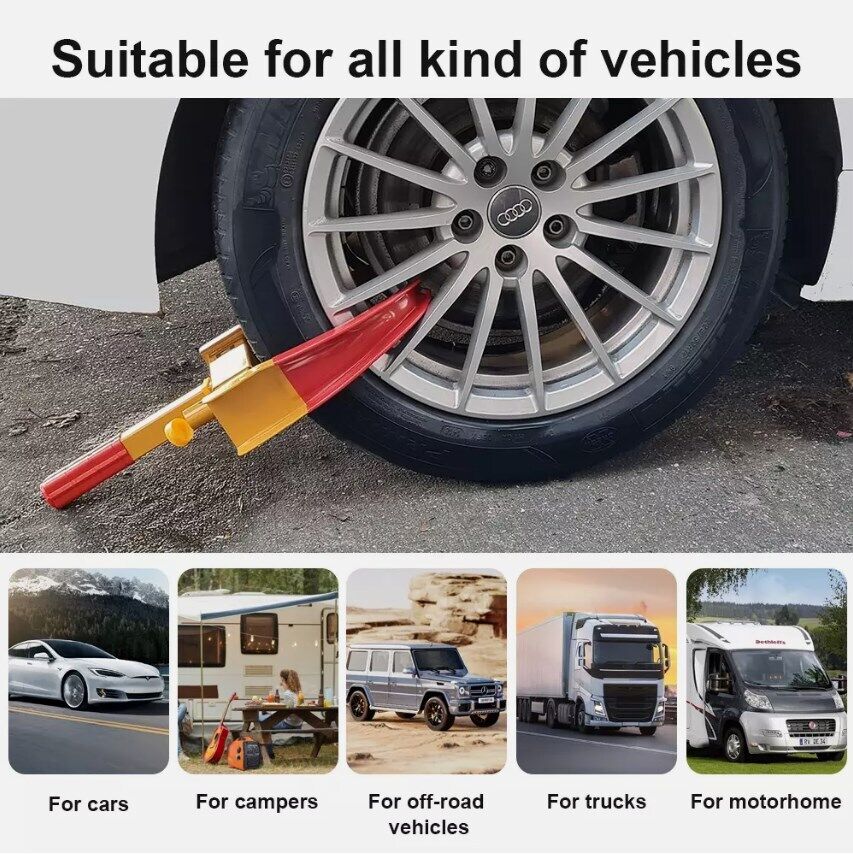 Heavy Duty Security Wheel Clamp Clamps Locks For Caravan Car Van Trailer Lock UK — image 10