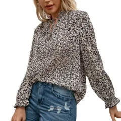 Top Trendy Fashion Casual Slim Fit Retro Women's - Black - View 1