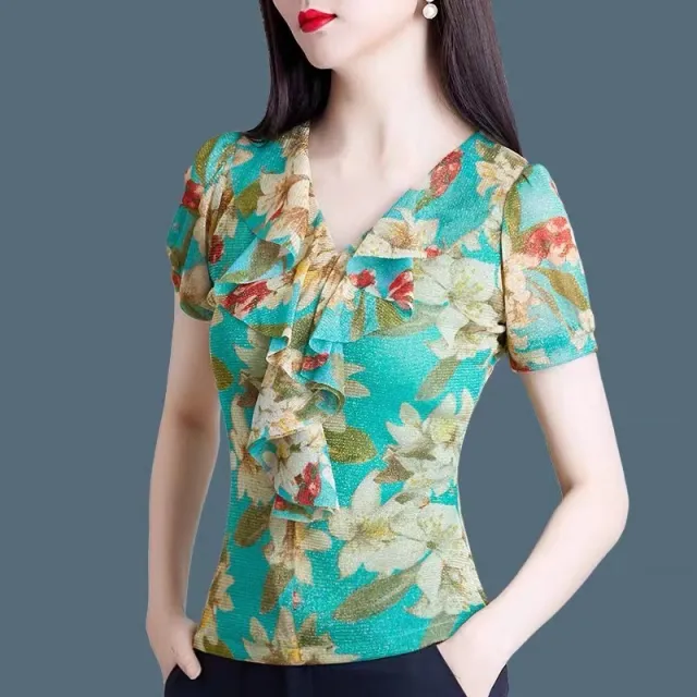 Mesh Printed Top, Summer Short Bottom, Thin Top Green - Shop at LoveMi