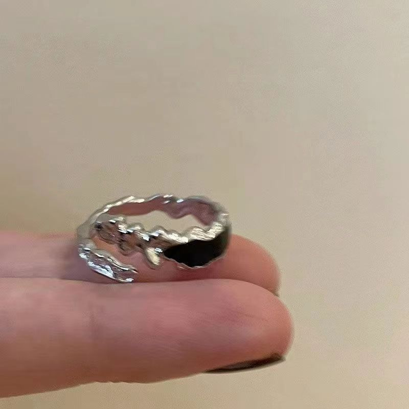 Bague Zircon Noir Irregulière — Style Punk Unique - image 4