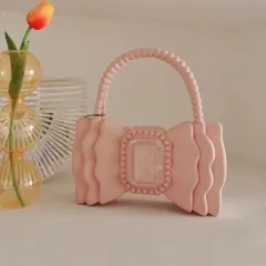 All-match Bow Princess Style Jelly Sweet Tote Bag - Pink - View 1