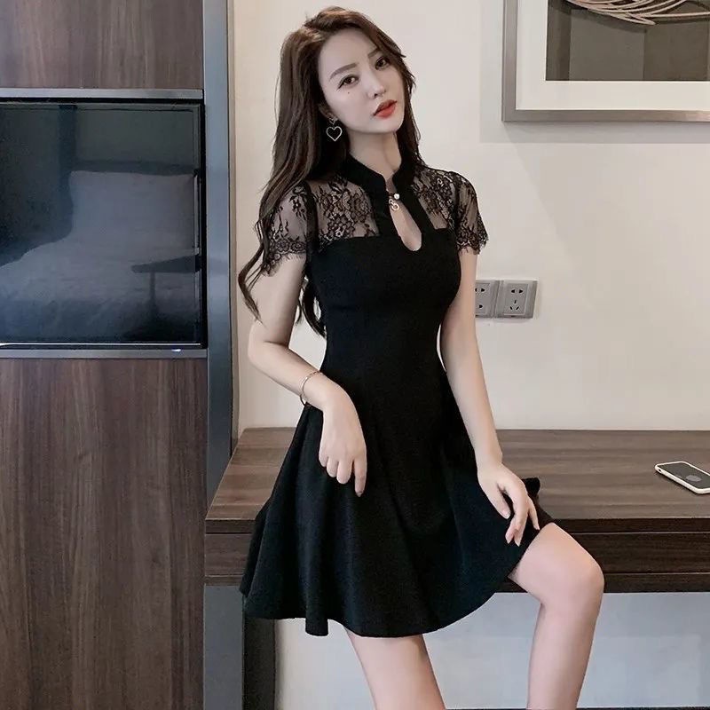 Oversize Fat Mm Lace Dress Women Retro