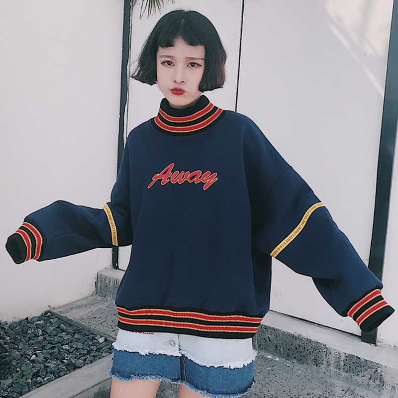 Title 6, High collar fake two long sleeves