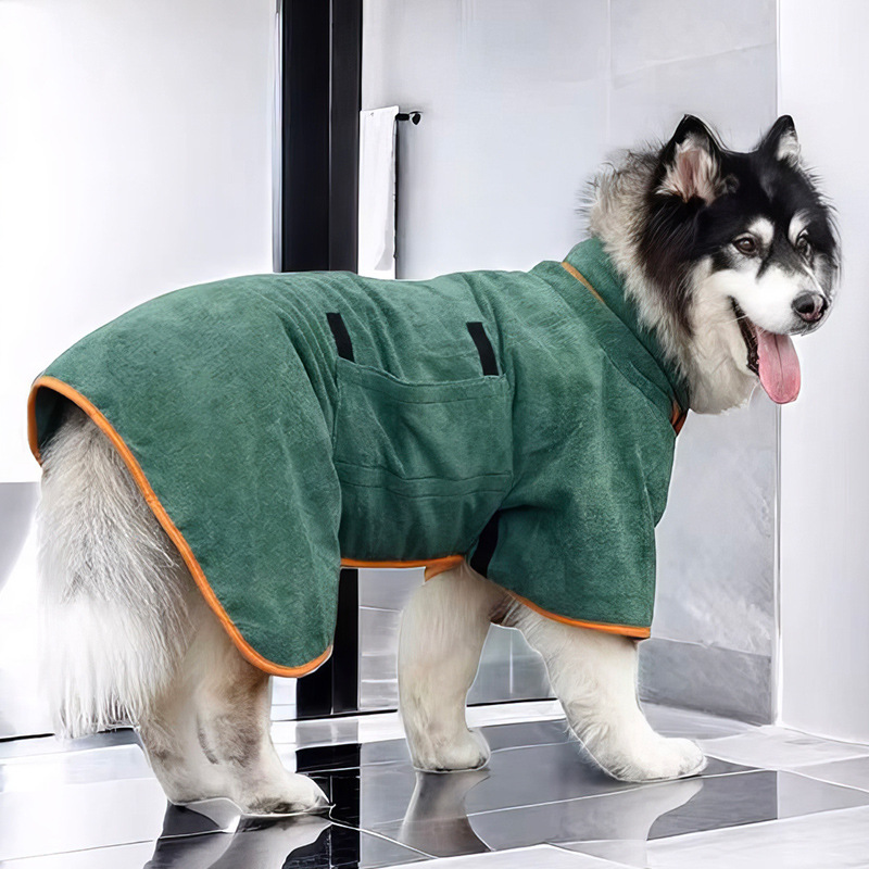 Dog Bathrobe Quick Drying Pet Towel Robe, Super Absorbent Microfiber Drying Coat For Dogs, Adjustable Full Body Wrap For Bathing Swimming Walking, All Season 2